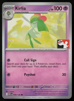 Pokemon TCG Kirlia 059/132 Prize Pack Series 9 Non-Holo Pack Fresh - NM - Image 1