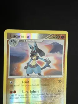 Pokemon TCG Lucario Diamond Pearl 6/130 Reverse Holo Rare - Image 3