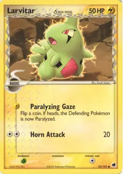 Larvitar 52/101 Common Dragon Frontiers Pokemon Near Mint - Image 1