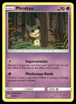 Mimikyu 96/236 Uncommon Cosmic Eclipse Pokemon NM - Image 1