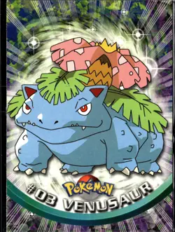 1999 Topps Pokemon TV Animation Edition Series 1 #3 Venusaur Red Topps Logo - Image 1
