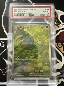 2023 Pokemon Mew en Bulbasaur Illustration Rare Card #166/165 PSA 10 - Image 1