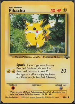Pikachu 60/64 Common Jungle Pokemon Lightly Played - Image 1