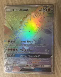 Pokemon TCG Ho-Oh GX SM80 Rainbow Full Art Promo Card Sun & Moon - Image 1