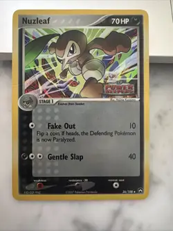 2007 Pokemon EX Power Keepers Nuzleaf-Reverse Foil #36/108 - Image 1