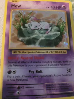 Pokemon TCG Mew WotC Promo Holo #8 Basic 40 HP English Wizards of the Coast - Image 1