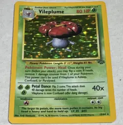 Pokemon TCG Vileplume Holo Rare 15/64 - Jungle Unlimited Eng 1999 80 HP - Image 1