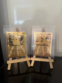 Pokemon Celebrations Gold Metal Charizard & Pikachu Cards UPC 25th Anniversary - Image 2