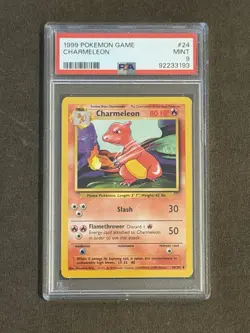 Charmeleon Uncommon PSA 9 Base Set Unlimited 24/102 Pokemon Card - Image 2