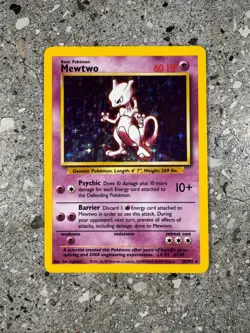 Pokemon TCG Cards Mewtwo 10/102 Base Set Holo Rare EXC - Image 1