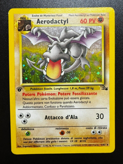 Pokemon Card Aerodactyl Holo 1a edizione 1/62 Fossil ITA carta excellent - Image 1