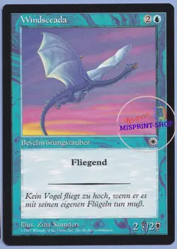 Wind Drake Mtg MISPRINT German. Missing the last part of the flavor text - Image 1