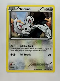 Minccino 2013 Pokemon Legendary Treasures Common #104/113 * Near Mint - Image 1