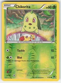 Chikorita 1/122 Common BREAKpoint Pokemon Reverse Holo NM - Image 1