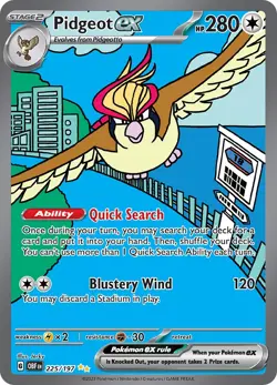 Holofoil - Pidgeot ex - 225/197 - 225/197 / NM / English Pokemon TCG - Image 1
