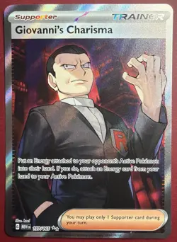 2023 Pokemon SV 151 Giovanni's Charisma #197/165 Ultra Rare - Image 1