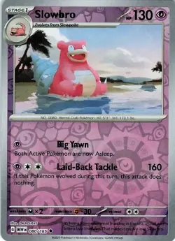 Slowbro 080/165 Reverse Holo Pokemon SV: Scarlet & Violet MEW 151 OKACHEKE NM - Image 1