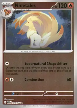NINETALES 020/132 UNCOMMON MEGA EVOLUTION POKEMON REVERSE HOLO NEAR MINT - Image 1