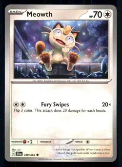 MEOWTH 048/064 COMMON SHROUDED FABLE POKEMON NEAR MINT - Image 1