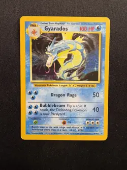 Gyarados 6/102 Holo Rare Base Set WOTC Pokemon Card TCG Vintage 1999 - Image 1