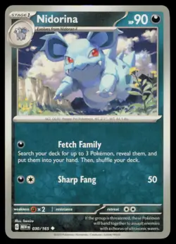 NIDORINA 030/165 151 POKEMON CARD NEAR MINT - Image 1