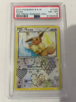 PSA 8 2013 Pokemon Legendary Treasures Eevee Radiant Collection RC14/RC25 - Image 1