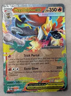 Mega Delphox ex Holo Double Rare Pokemon TCG ME05: Pitch Black 008/084 NM - Image 1