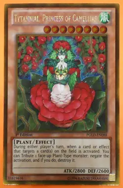 YuGiOh - Tytannial, Princess of Camellias PGLD-EN088 1st Ed - NM - Image 1