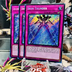 3x Yugioh Playset Iron Thunder RA05-EN079 Secret Rare 1st Ed Near Mint - Image 1
