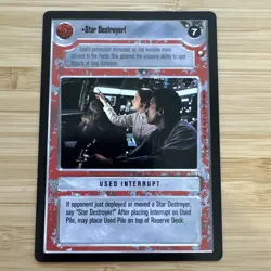 Star Wars CCG Decipher Trading card Star Destroyer! Ft. Lando Leia Chewbacca - Image 1