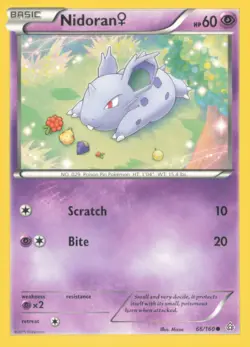 NIDORAN F 66/160 COMMON PRIMAL CLASH POKEMON NEAR MINT - Image 1