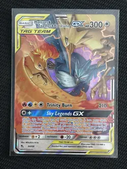 Pokemon Hidden Fates Moltres Zapdos Articuno GX 44/68 Tag Team Near Mint - Image 1