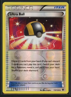 Ultra Ball 113/124 Uncommon Fates Collide Pokemon Reverse Holo Near Mint - Image 1