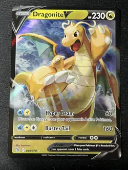 Dragonite V 049/078 Holo V Rare Pokemon GO Pokemon NM - Image 1