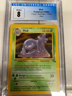 Muk 13/62 - Pokemon TCG Fossil Set Rare Holo *CGC GRADE 8* - Image 1