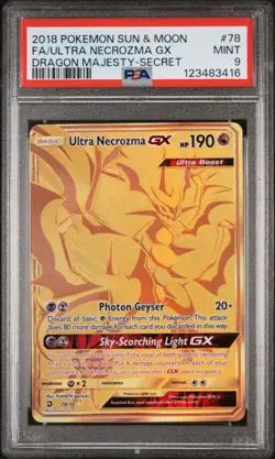 Ultra Necrozma Gx 78/70 Secret Dragon Majesty Pokemon PSA 9 - Image 1
