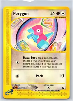 Porygon (103a) 103a/147 Common Aquapolis Pokemon NM/M 526b-26 - Image 1