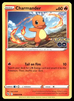 Pokemon Cards Charmander 008/078 Pokemon GO Common NM - Image 1