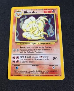 Ninetales Holo Pokemon TCG Card Base Set Rare 12/102 Vintage WOTC Shiny - Image 1