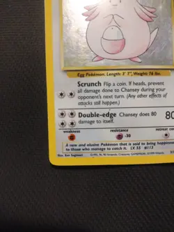 Pokemon TCG Chansey Base Set Holo Unlimited Rare Card 3/102 - Image 4