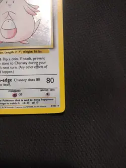 Pokemon TCG Chansey Base Set Holo Unlimited Rare Card 3/102 - Image 5