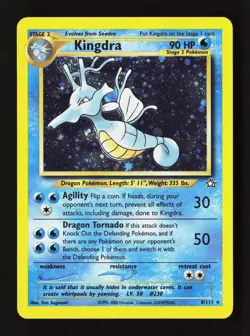 Kingdra 8/111 Rare Neo Genesis Pokemon Unlimited Holo Lightly Played - Image 1