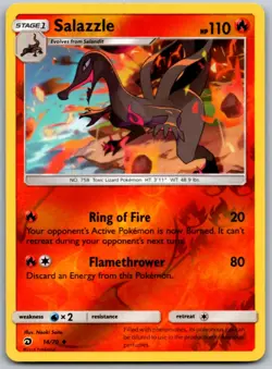 Salazzle 14 REVERSE HOLO UC Dragon Majesty Pokemon NM - Image 1