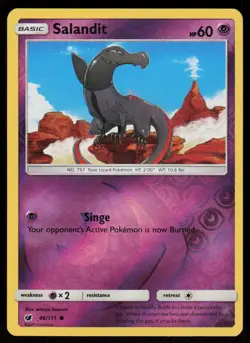 Salandit 46/111 Common Crimson Invasion Pokemon Reverse Holo Lightly Played - Image 1