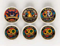 30th anniversary Pokemon metal coin Set Of 3 - Image 1