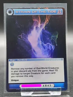 Chaotic Card : Strain Of The Tide Silent Sands Super Rare Mugic Holo - Image 1