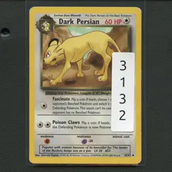 Pokemon TCG Dark Persian 42/82 WotC Team Rocket Regular Card EN-MP 2000 - Image 3