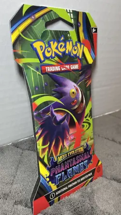 Pokemon Mega Evolution Phantasmal Flames Sleeved Booster Pack Gengar Art - Image 2