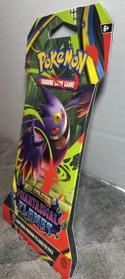 Pokemon Mega Evolution Phantasmal Flames Sleeved Booster Pack Gengar Art - Image 3