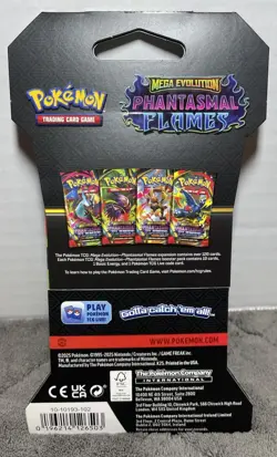 Pokemon Mega Evolution Phantasmal Flames Sleeved Booster Pack Gengar Art - Image 4